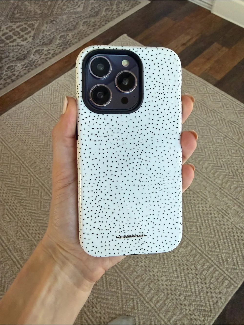 Micro Polka Dot Protective iPhone 14 Pro Case with Minimal Design (Gloss Finish)